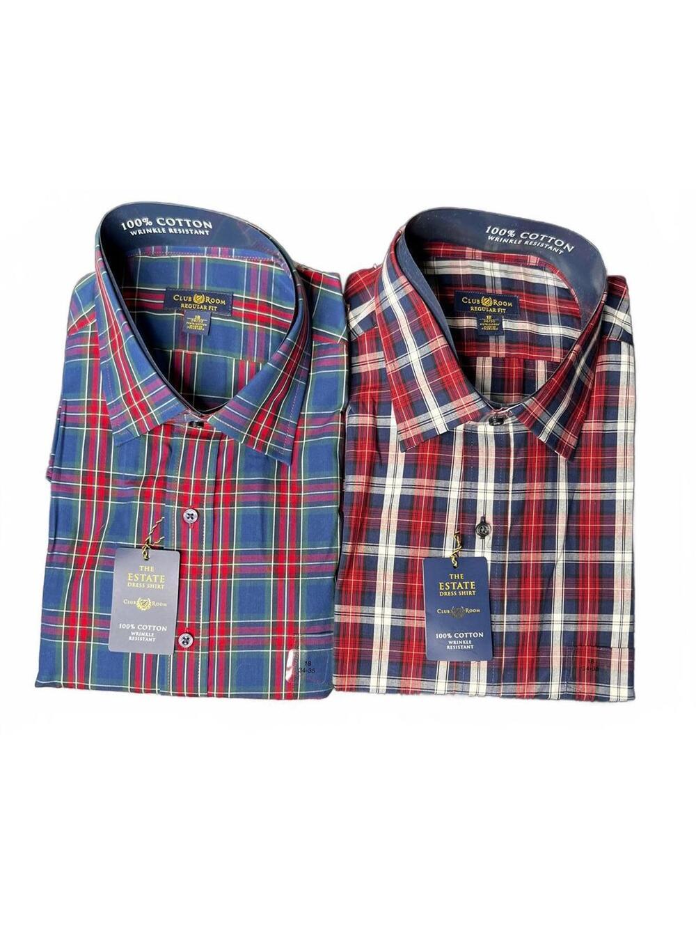 Club Room NWT The Estate Dress Traditional Plaid Shirt - 18 (34/35)
